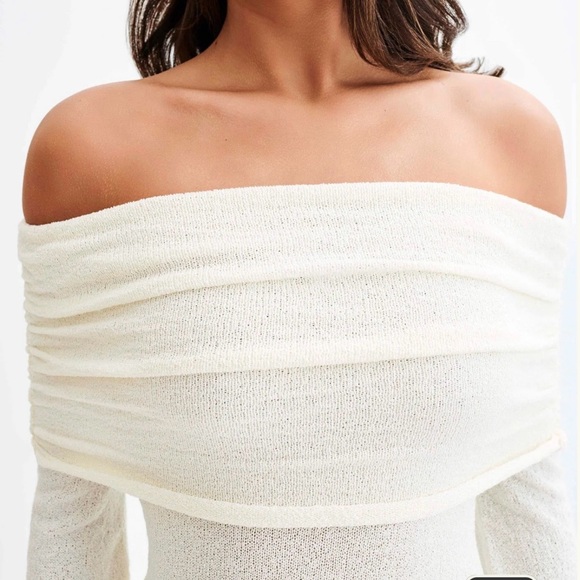 Meshki Kiki Off-Shoulder Maxi Dress in Ivory - Picture 3 of 4